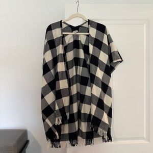 LOFT Monochrome Geometric Poncho